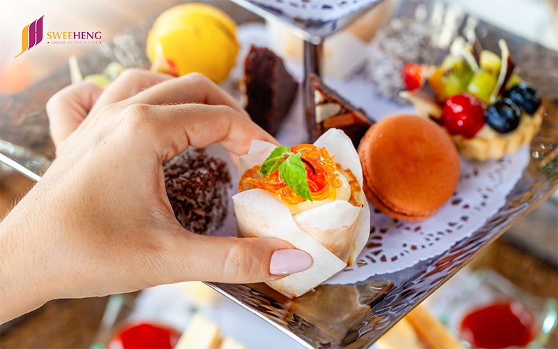 Tray of afternoon tea treats