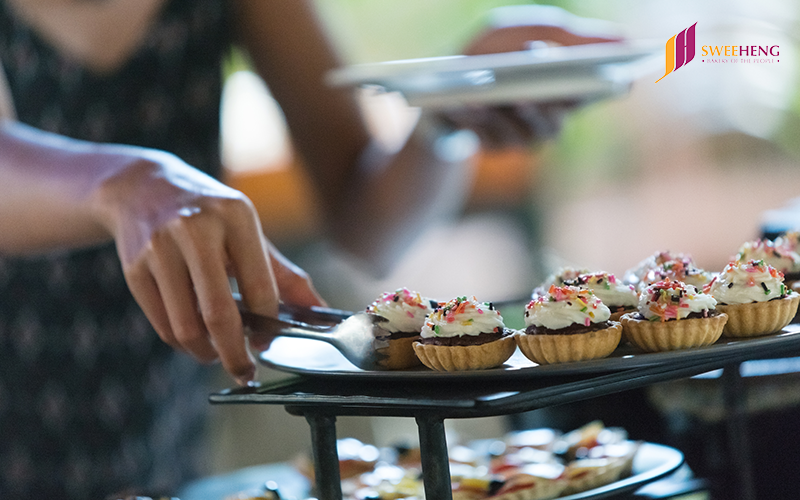 Dessert selection at corporate catering event